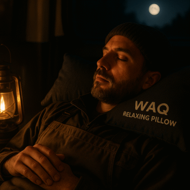 防災時の備えや車中泊、持ち運びに最適！【キャンプ用まくらWAQ RELAXING PILLOW アウトドアピロー】